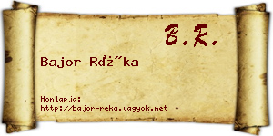 Bajor Réka névjegykártya